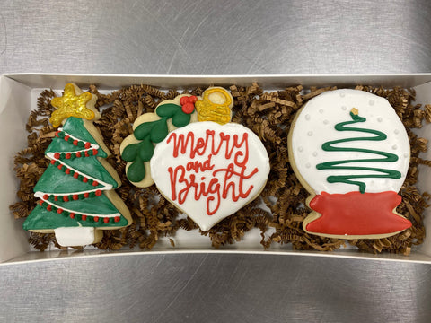 Merry & Bright Cookie Box w/Bow In-store Pickup